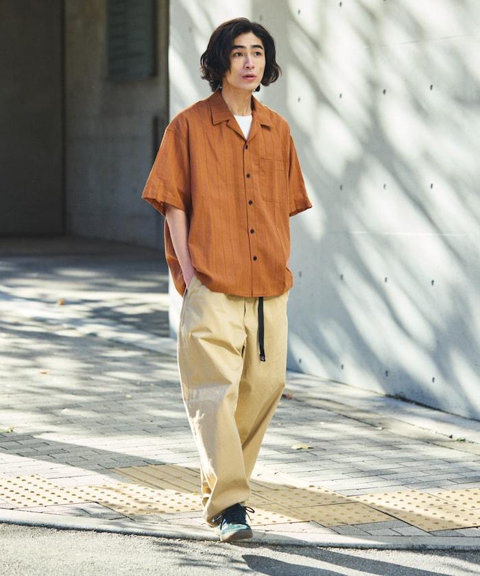 Relax Fit 舒適寬鬆 陰影條紋 開領 襯衫 【限定推出】