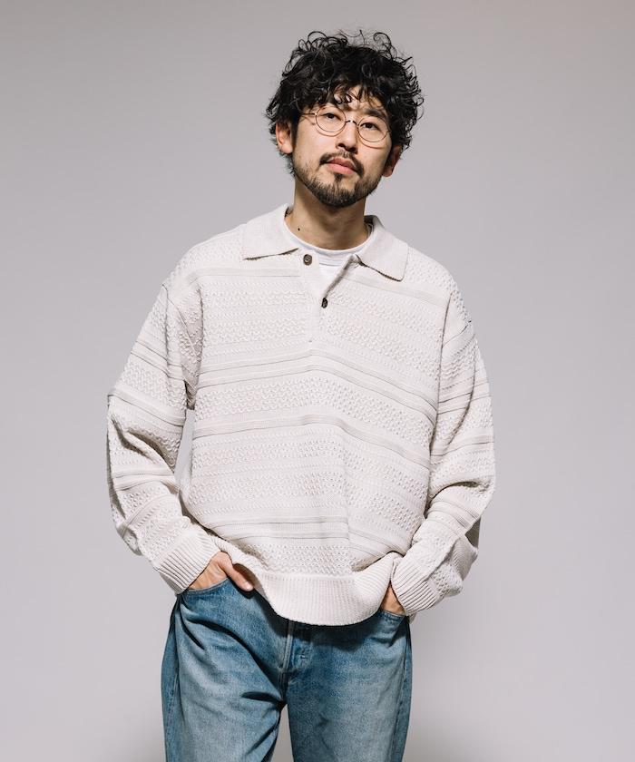 傳統條紋領口針織衫