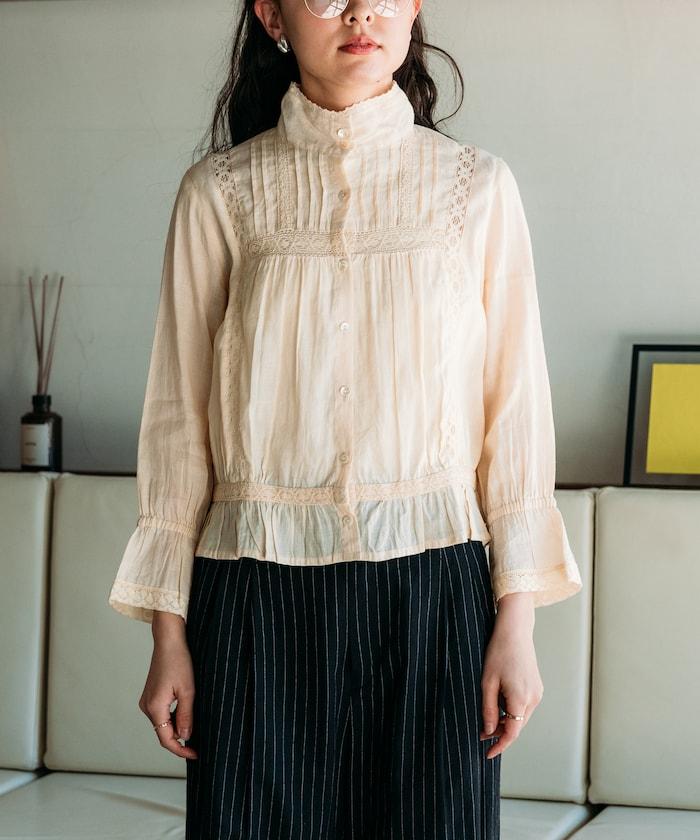 印度棉亞麻蕾絲襯衫