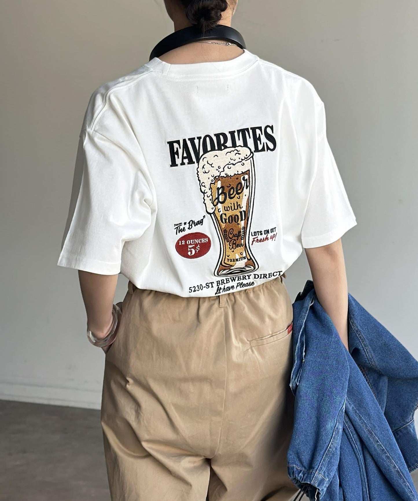 組合包刺繡T恤