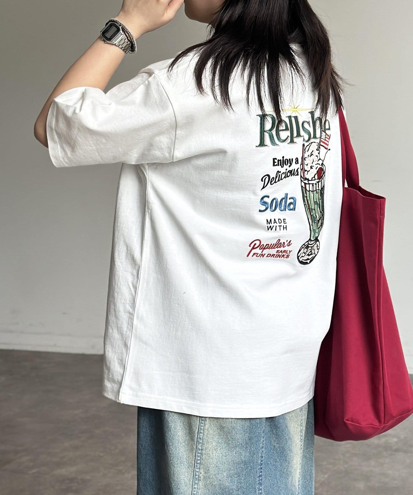 組合包刺繡T恤
