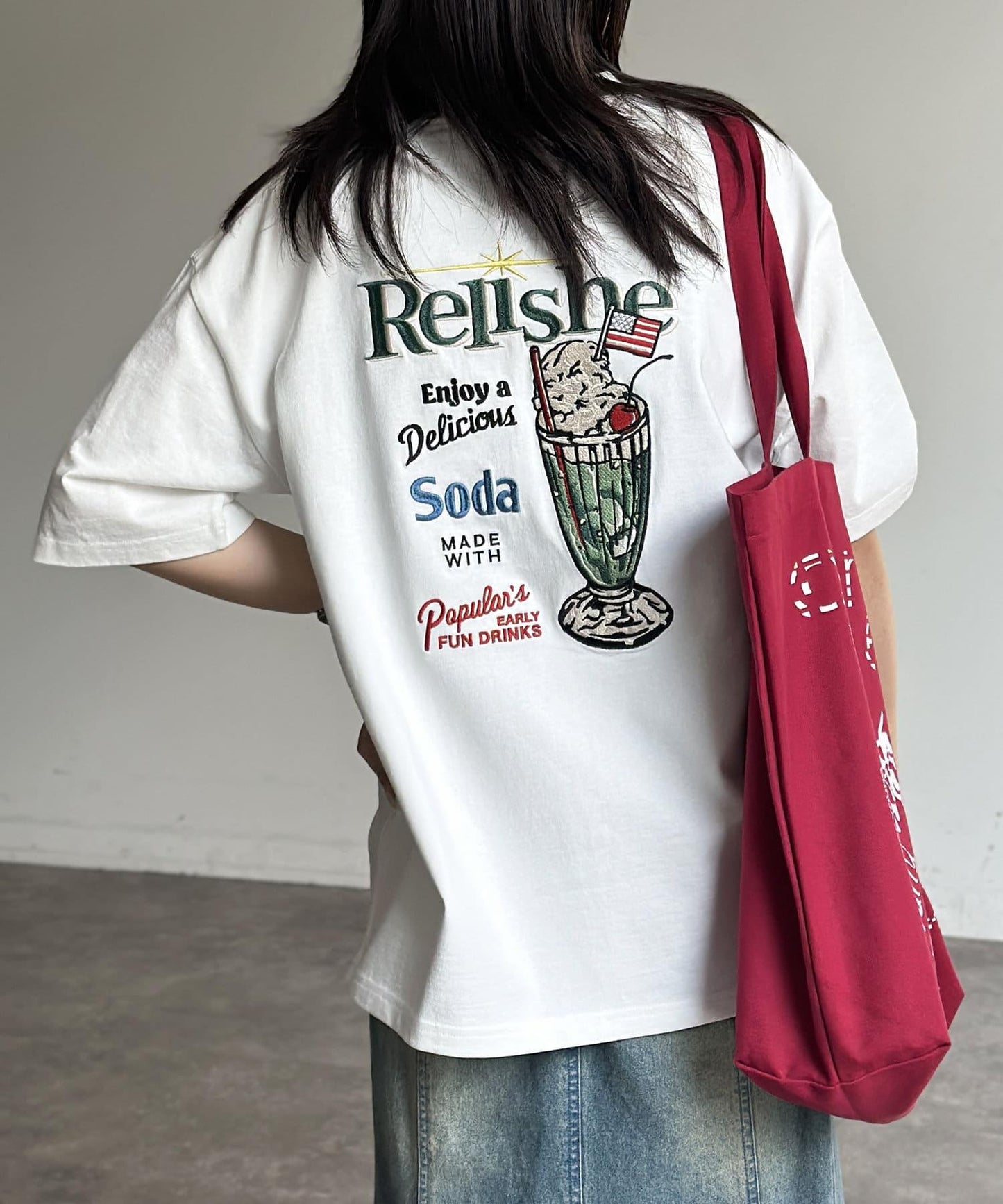 組合包刺繡T恤