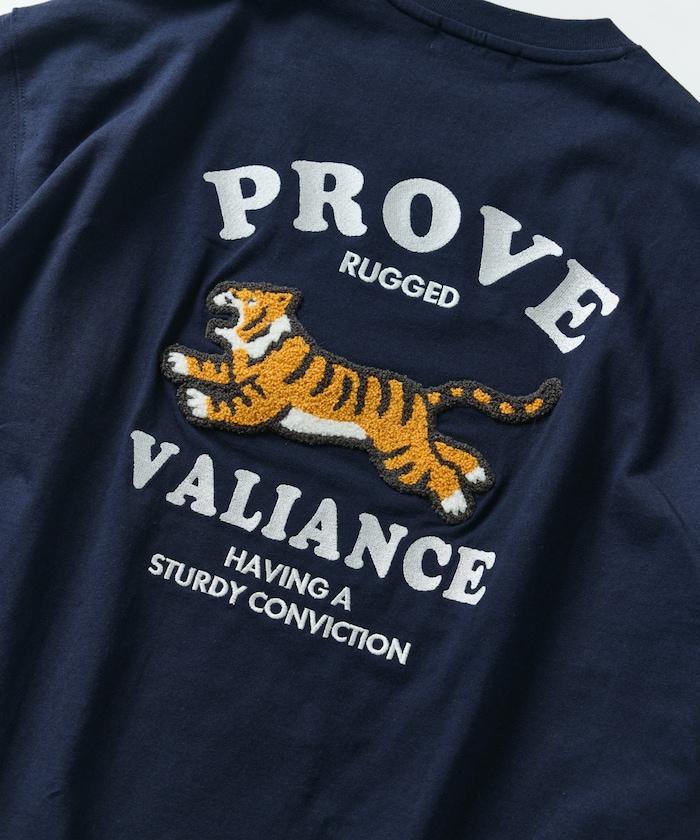 大尺寸 倒車設計刺繡 圓領 T恤 / TIGER