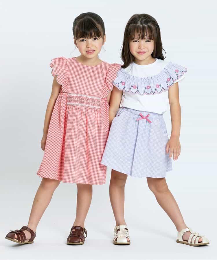 【連衣裙】少女格紋荷葉邊T恤