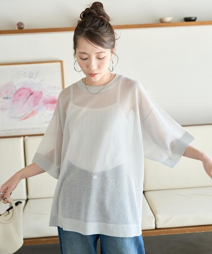 手洗可 混紡亞麻 透氣 半袖 TEE(針織)