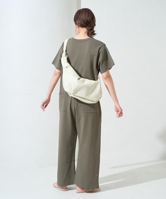 輕鬆款前開扣短袖連體褲