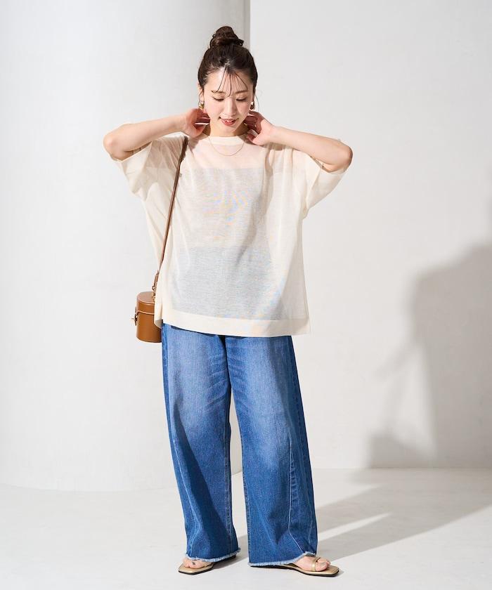 手洗可 混紡亞麻 透氣 半袖 TEE(針織)