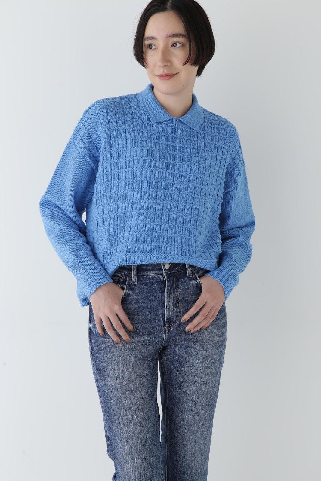 寬鬆棉混紡連衣裙花呢polo襯衫