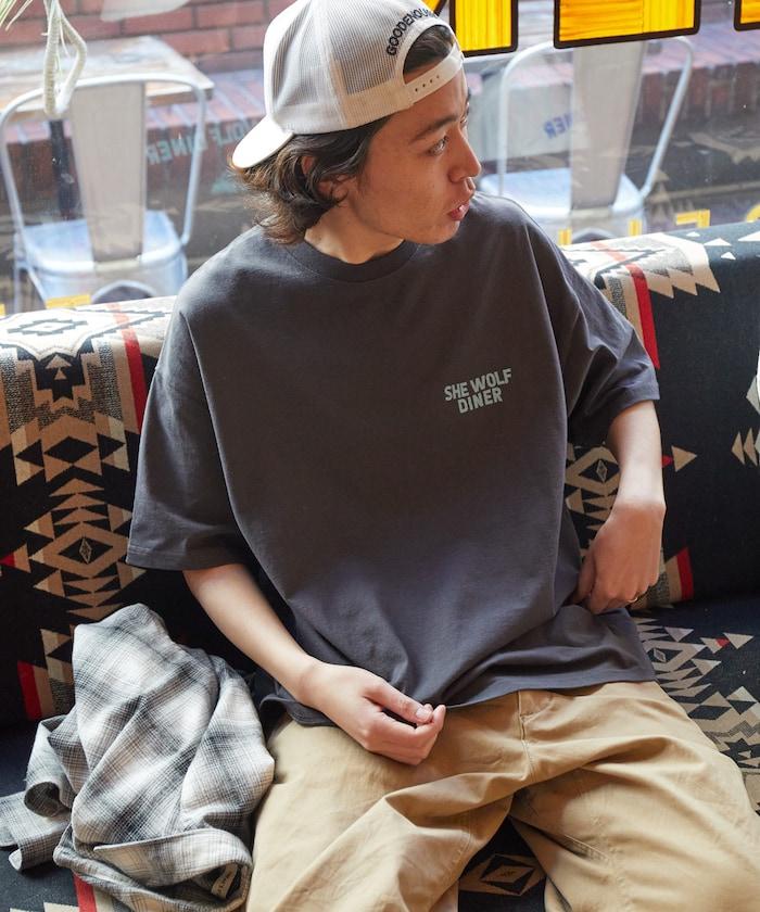 SHE WOLF DINER×FREAK'S STORE/海狼餐廳 聯名 大尺寸 後背印花T恤/WOLF