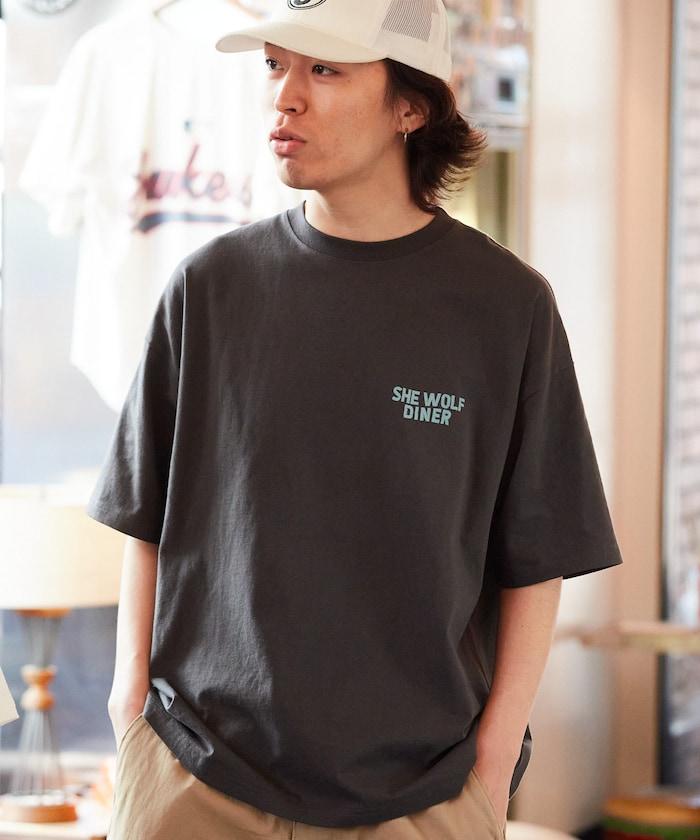 SHE WOLF DINER×FREAK'S STORE/海狼餐廳 聯名 大尺寸 後背印花T恤/WOLF
