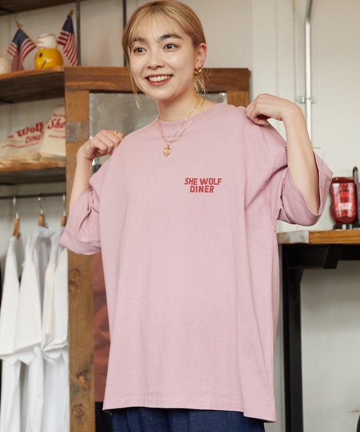 SHE WOLF DINER×FREAK'S STORE/海狼餐廳 聯名 大尺寸 後背印花T恤/WOLF
