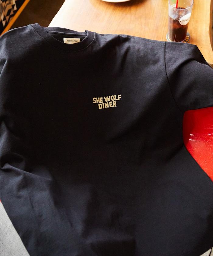 SHE WOLF DINER×FREAK'S STORE/海狼餐廳 聯名 大尺寸 後背印花T恤/WOLF