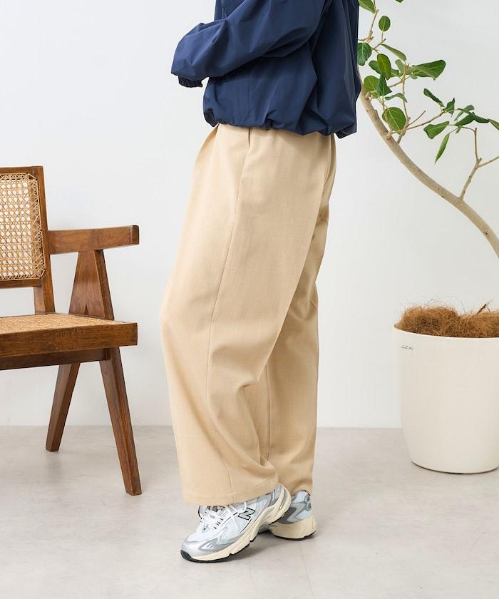 亞麻觸感 褶皺 寬鬆褲