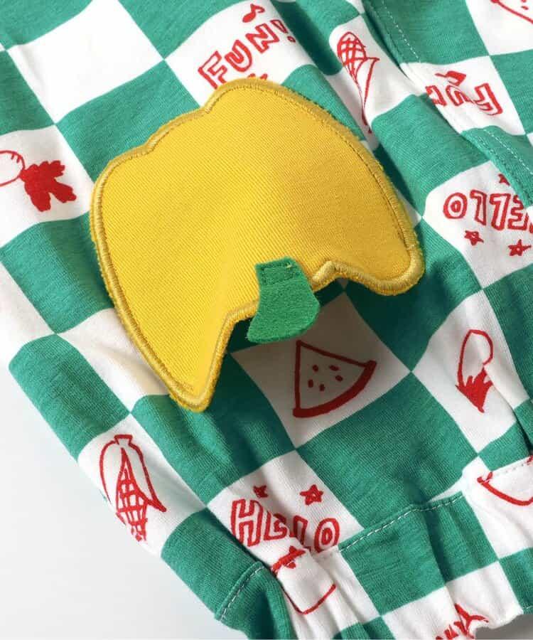 大果實圖案&蔬菜方塊格子圖案褲子 5分褲