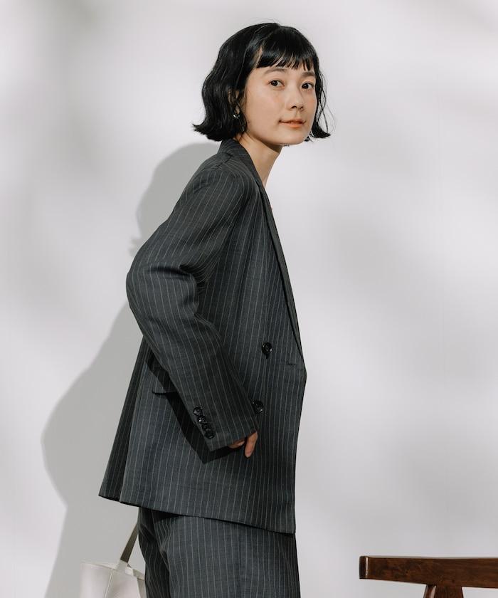 亞麻觸感西裝外套