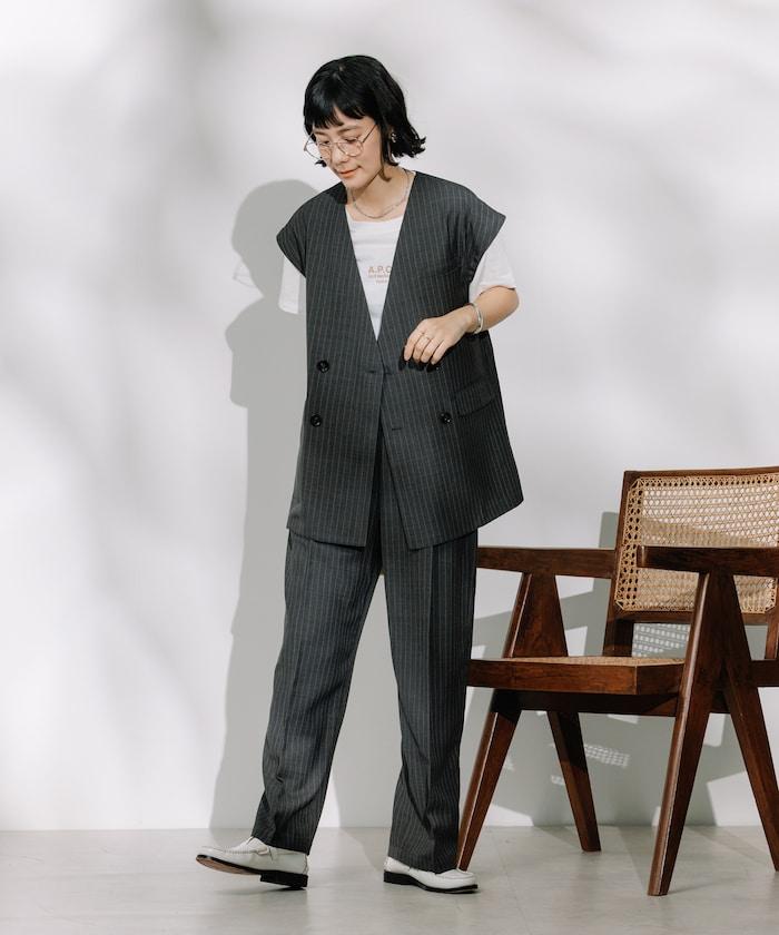 接觸冷感/UV 亞麻觸感 雙層背心<套裝搭配適用>