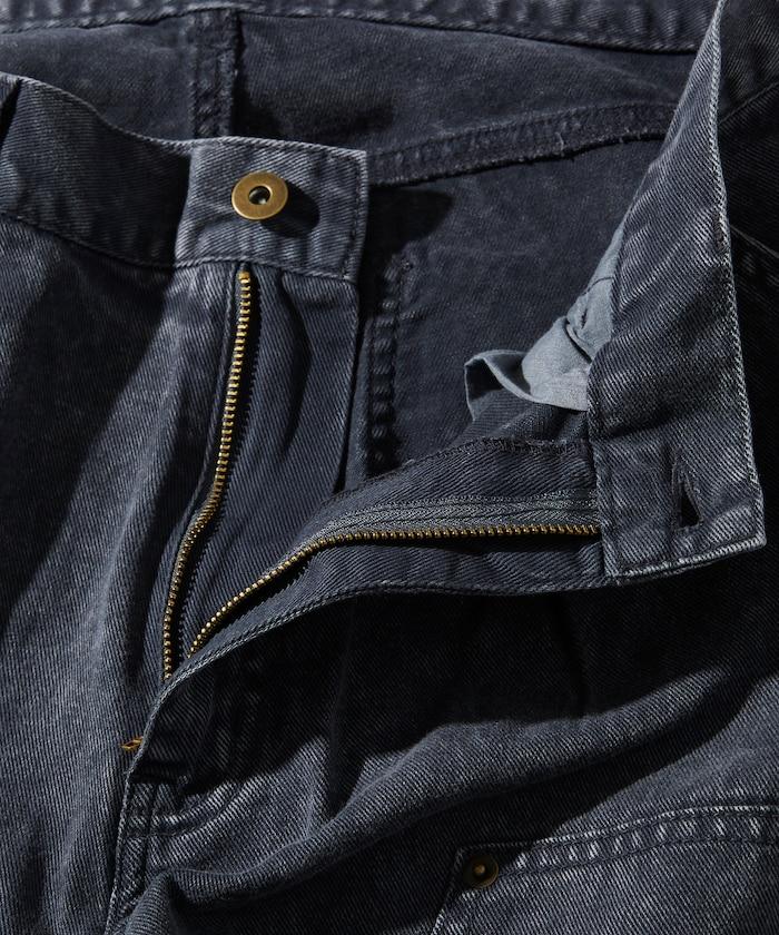 寬鬆直筒 雙膝異色牛仔褲