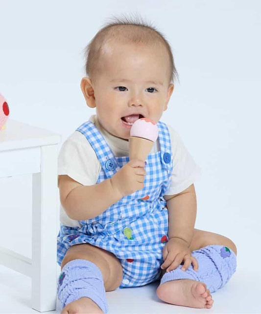 水果和蔬菜刺繡格紋2WAY短褲