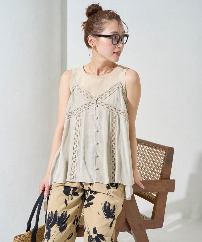 印度人造絲香緞蕾絲吊帶背心