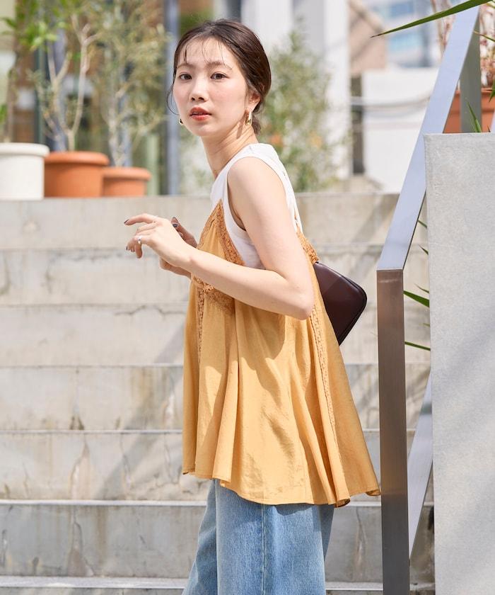 印度人造絲香緞蕾絲吊帶背心