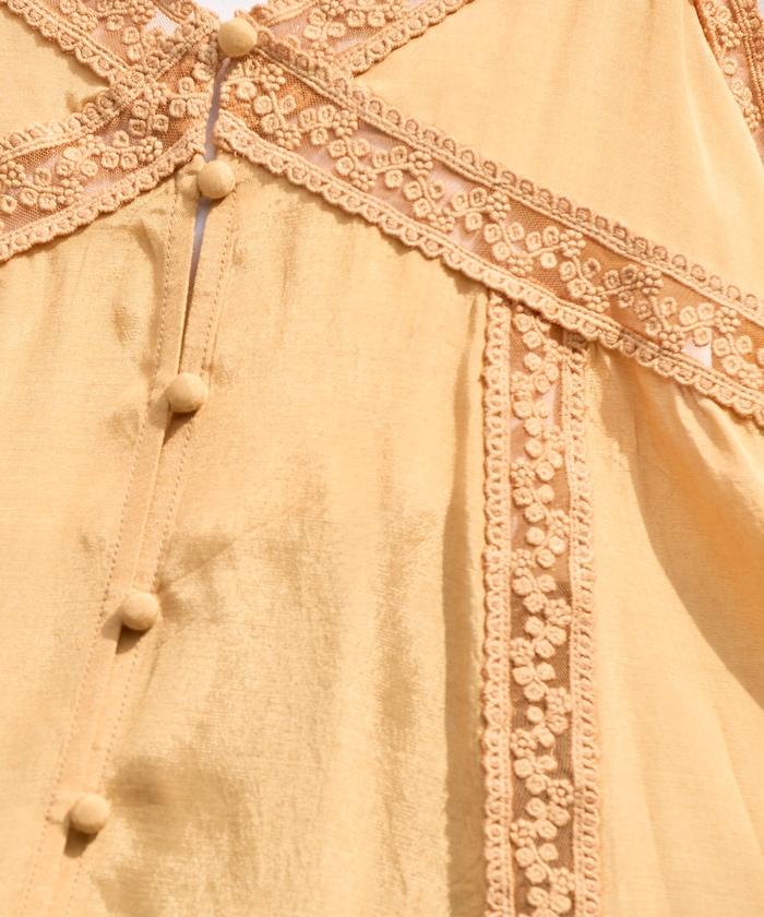 印度人造絲香緞蕾絲吊帶背心