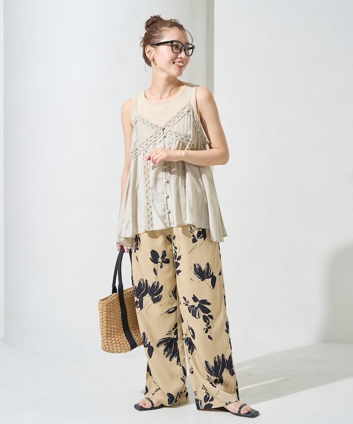 印度人造絲香緞蕾絲吊帶背心