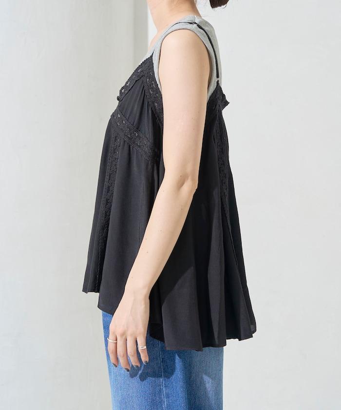 印度人造絲香緞蕾絲吊帶背心