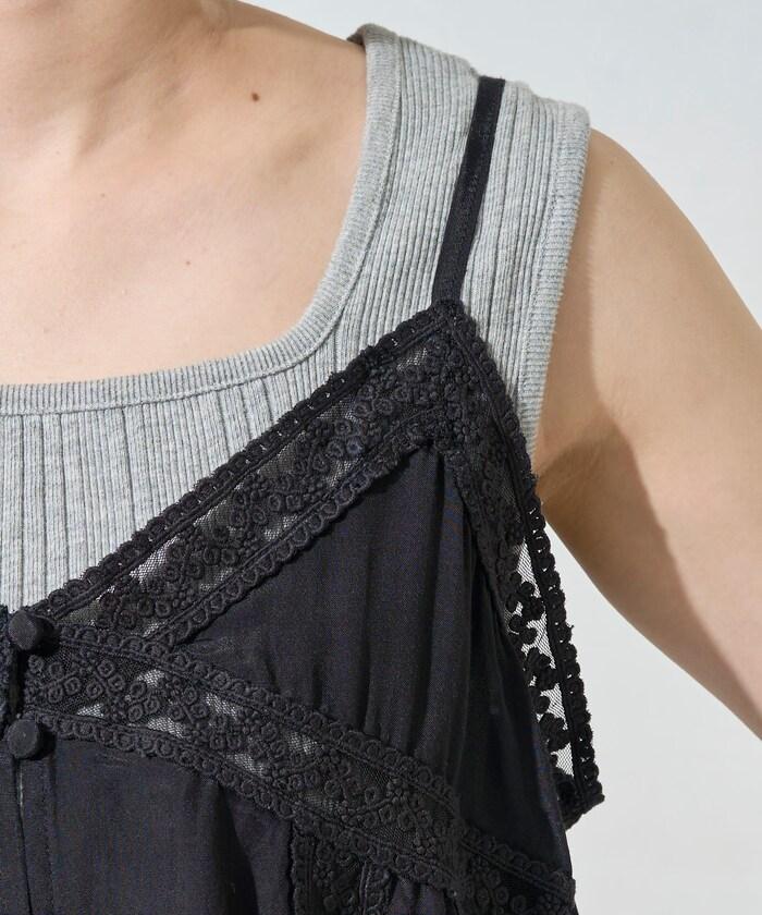 印度人造絲香緞蕾絲吊帶背心