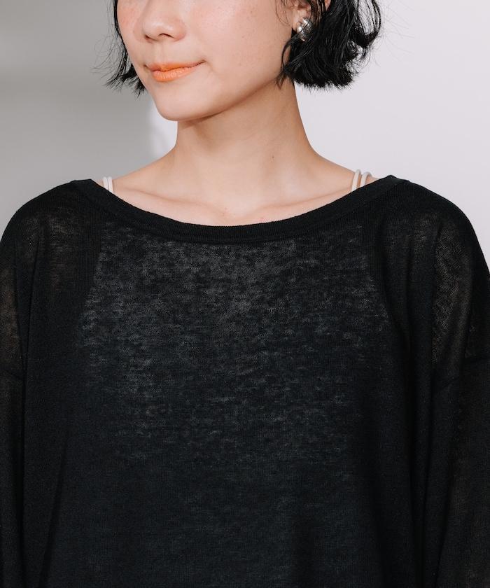 亞麻混紡針織套頭衫