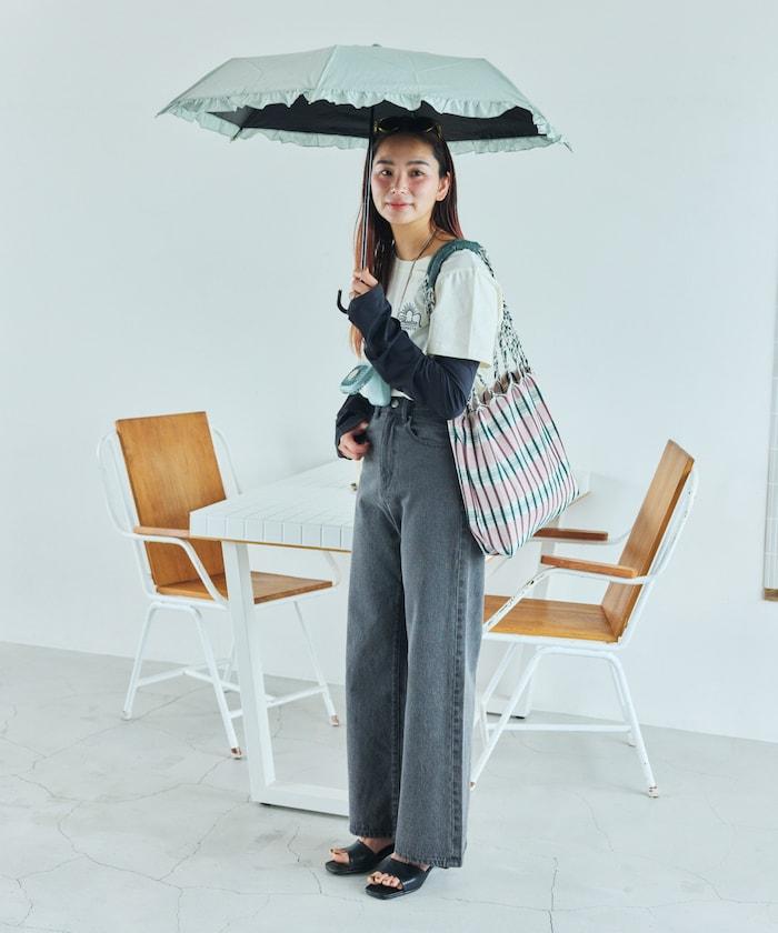 遮光經典荷葉邊 迷你 晴雨兩用 摺疊雨傘