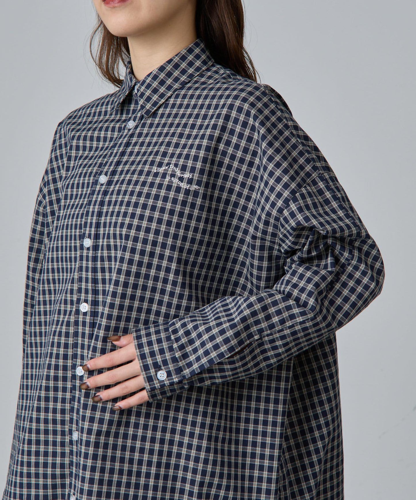 【PIKO企劃】一點刺繡格子襯衫