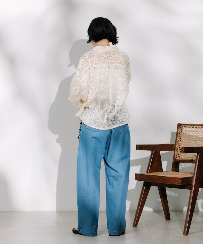 聯名 繫帶鬆緊褶襉褲