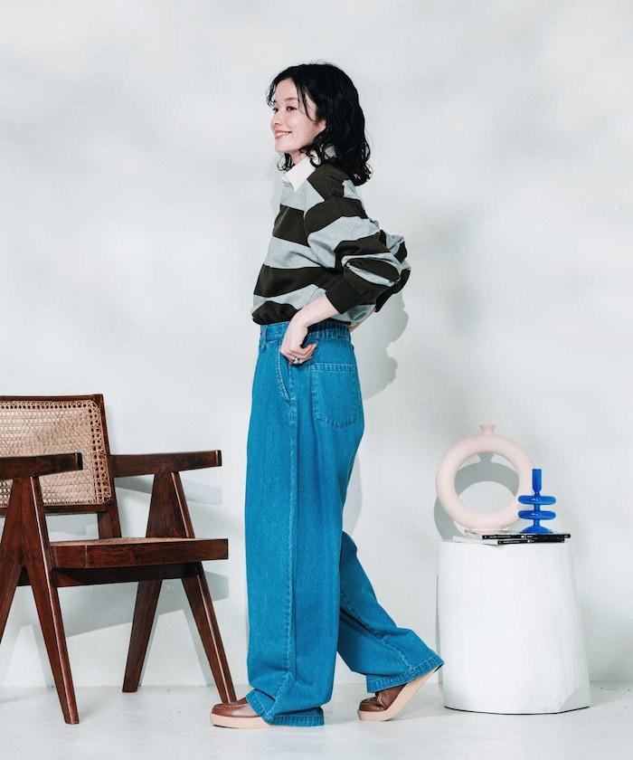 聯名 繫帶鬆緊褶襉褲