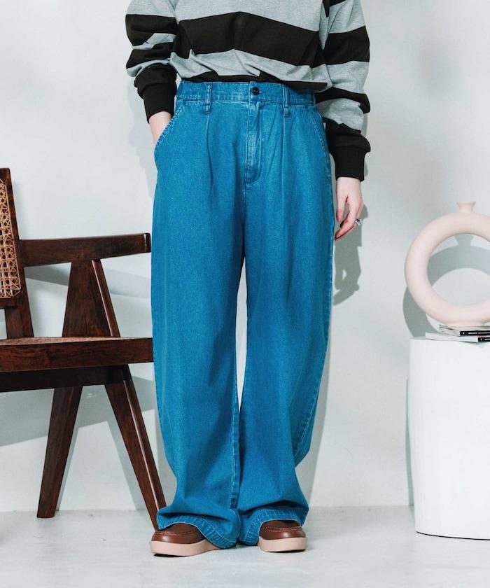 聯名 繫帶鬆緊褶襉褲