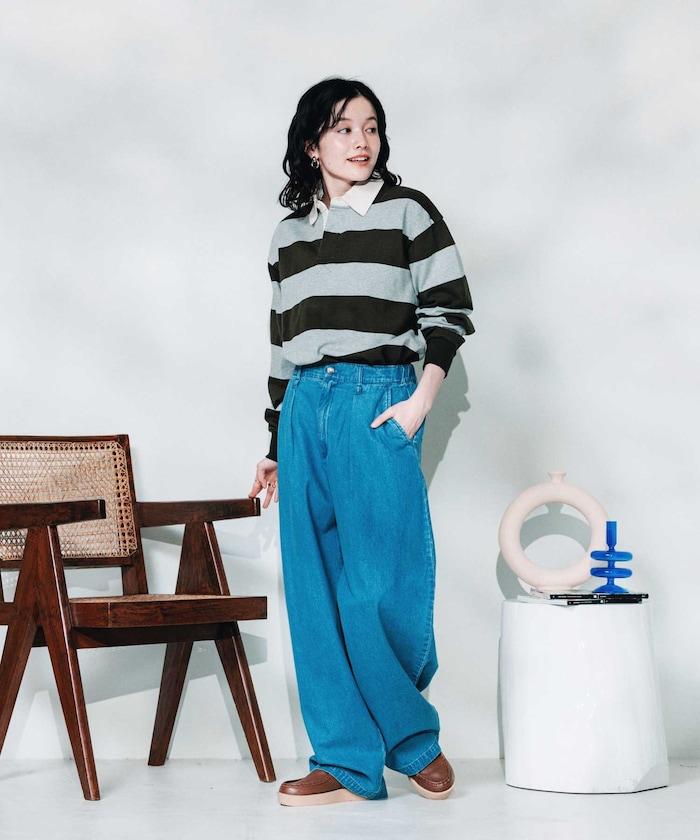 聯名 繫帶鬆緊褶襉褲