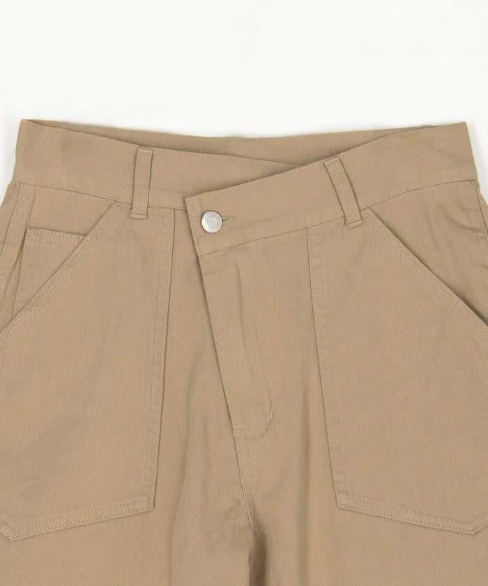 交叉裝飾繪畫寬鬆褲