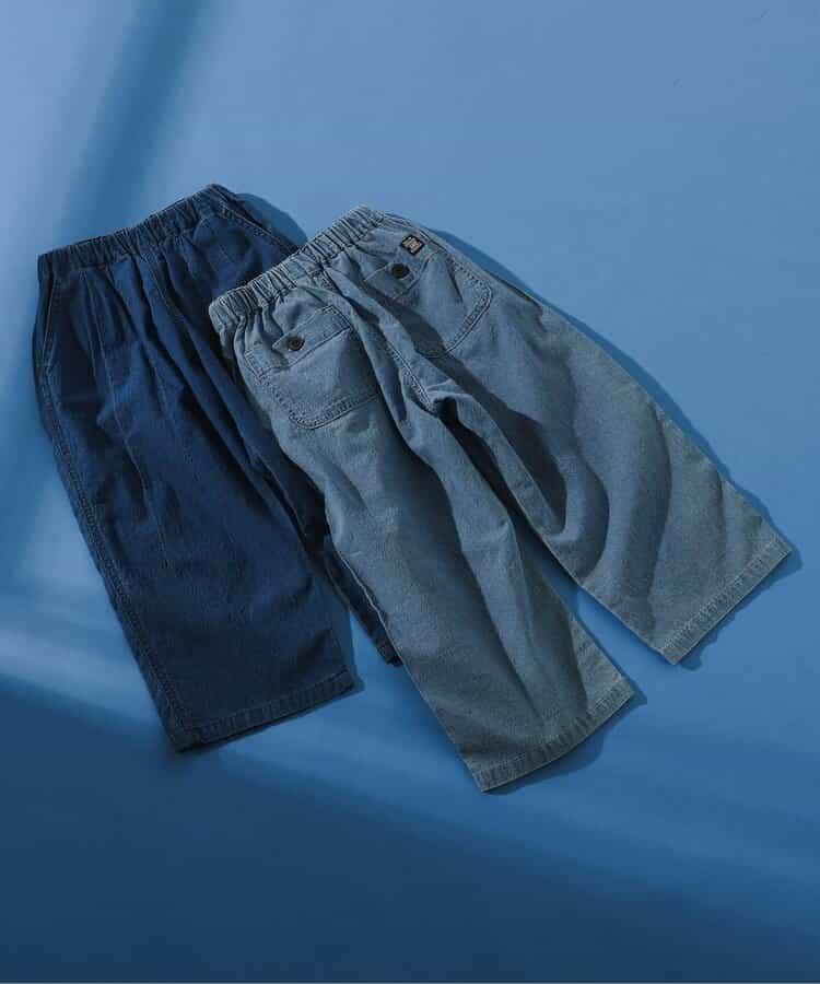 靛藍色足球休閒長褲 九分褲