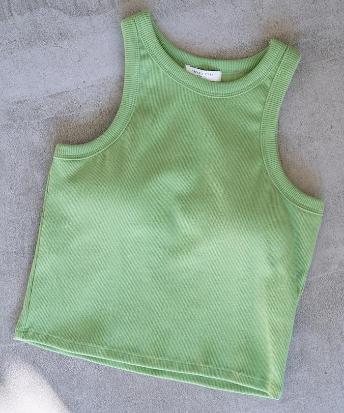 帶杯的無袖棉質肋條背心