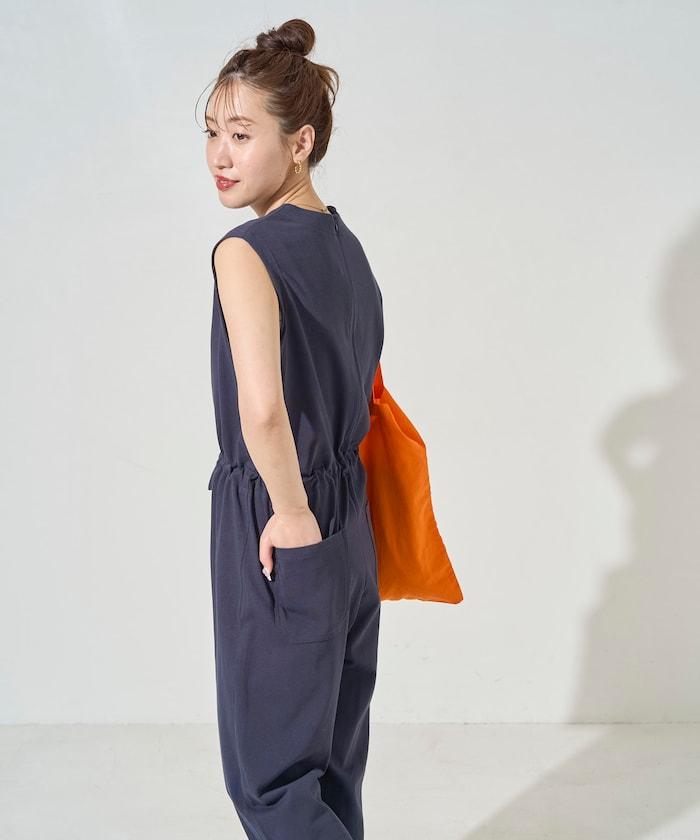 無袖腰帶連體褲