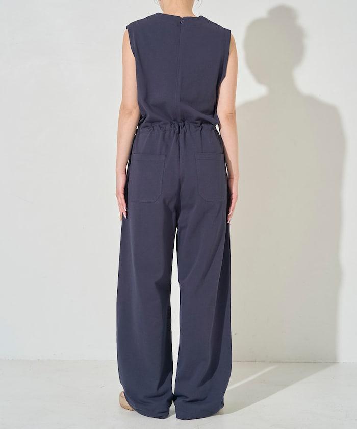 無袖腰帶連體褲