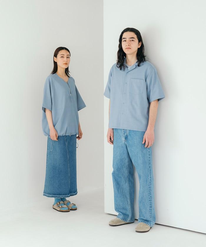 速乾材料 舒適版型 開領襯衫 短袖 亞麻風