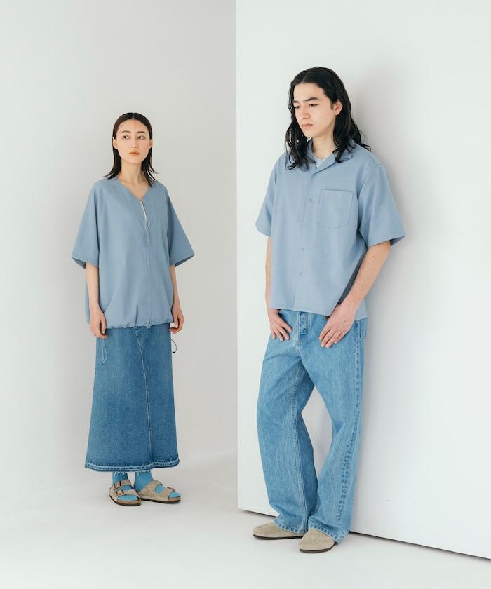 速乾材料 舒適版型 開領襯衫 短袖 亞麻風