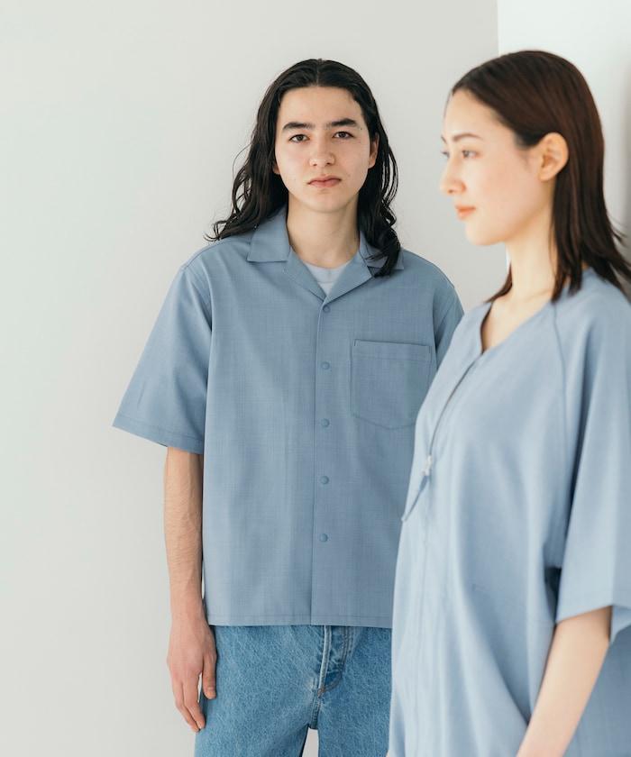 速乾材料 舒適版型 開領襯衫 短袖 亞麻風