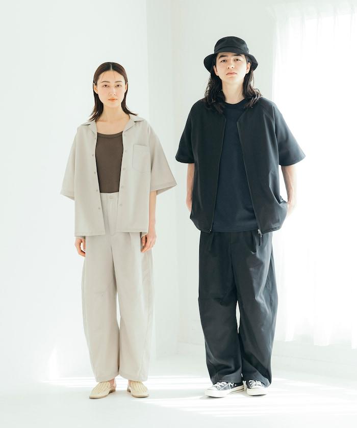 速乾材料 舒適版型 開領襯衫 短袖 亞麻風