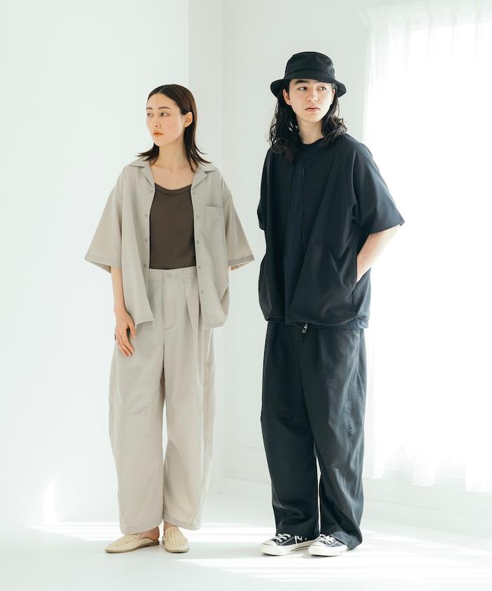 速乾材料 舒適版型 開領襯衫 短袖 亞麻風