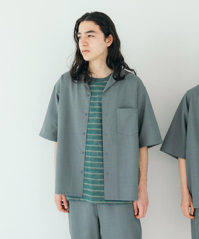 速乾材料 舒適版型 開領襯衫 短袖 亞麻風