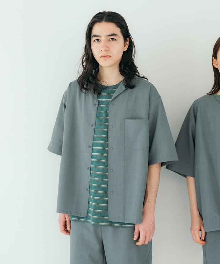 速乾材料 舒適版型 開領襯衫 短袖 亞麻風