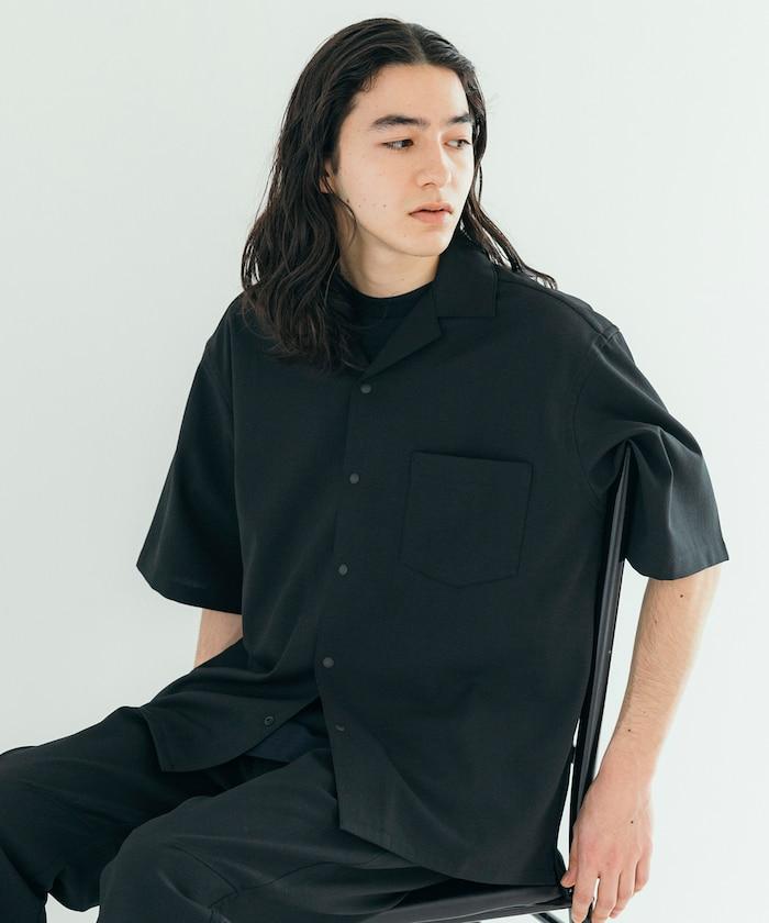 速乾材料 舒適版型 開領襯衫 短袖 亞麻風