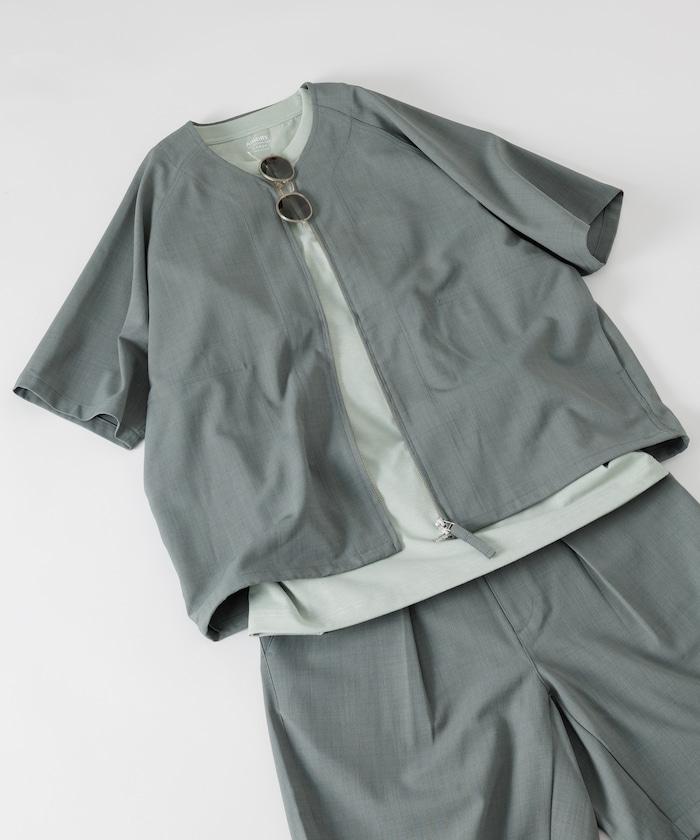 速乾材料 舒適版型 無領 棒球衫 短袖 亞麻風 居家護理