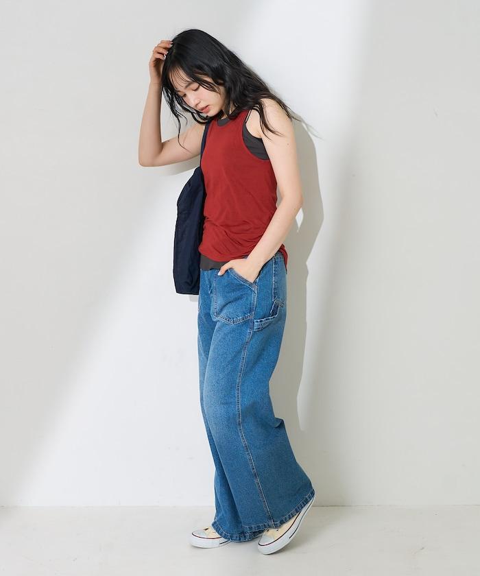 【套裝商品】透視套裝背心/純色背心